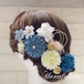 水色＊ 華マム＊かすみ草 ❁振袖髪飾り【和 つまみ細工】結婚式・成人式・卒業式