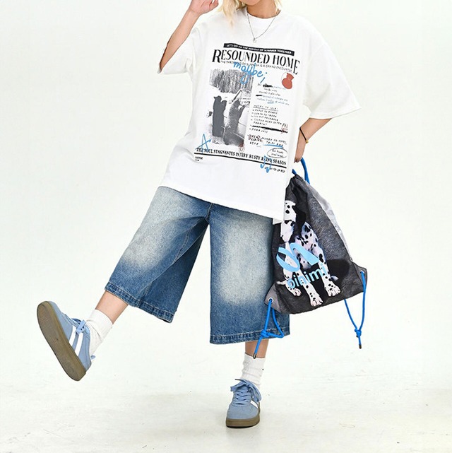 グラフィックコラージュアートレタリングTシャツ 2col   R02008