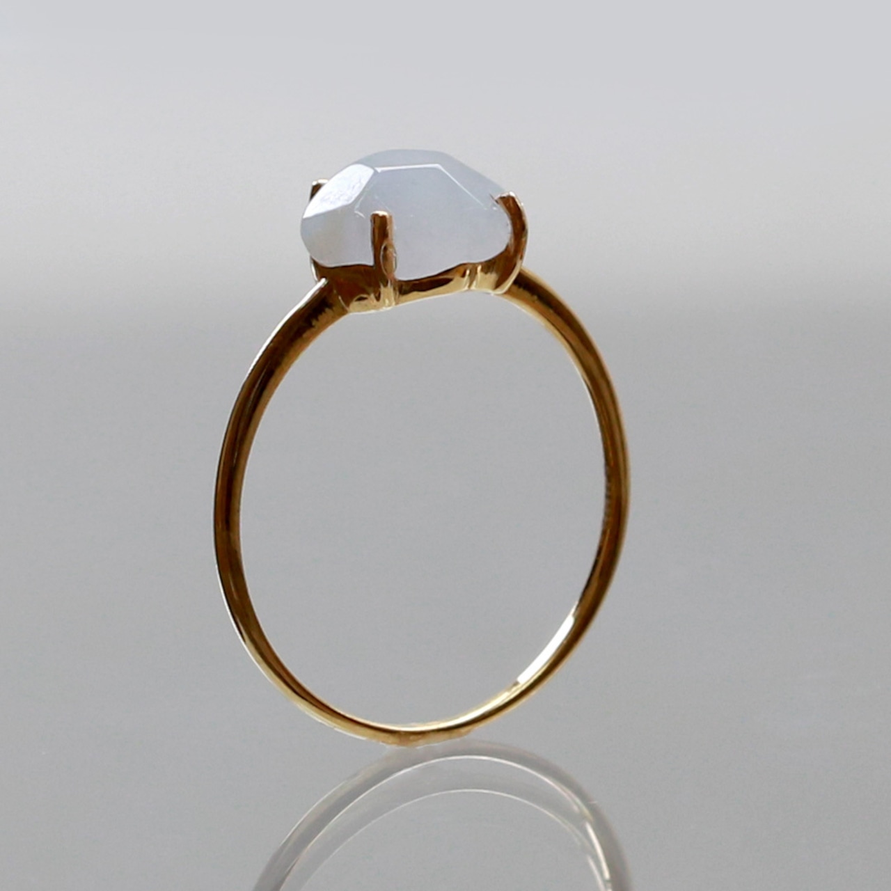 【13号】ラフカットシリーズ K10YG 翡翠 ラフカットリング A貨翡翠 jd_rg1923