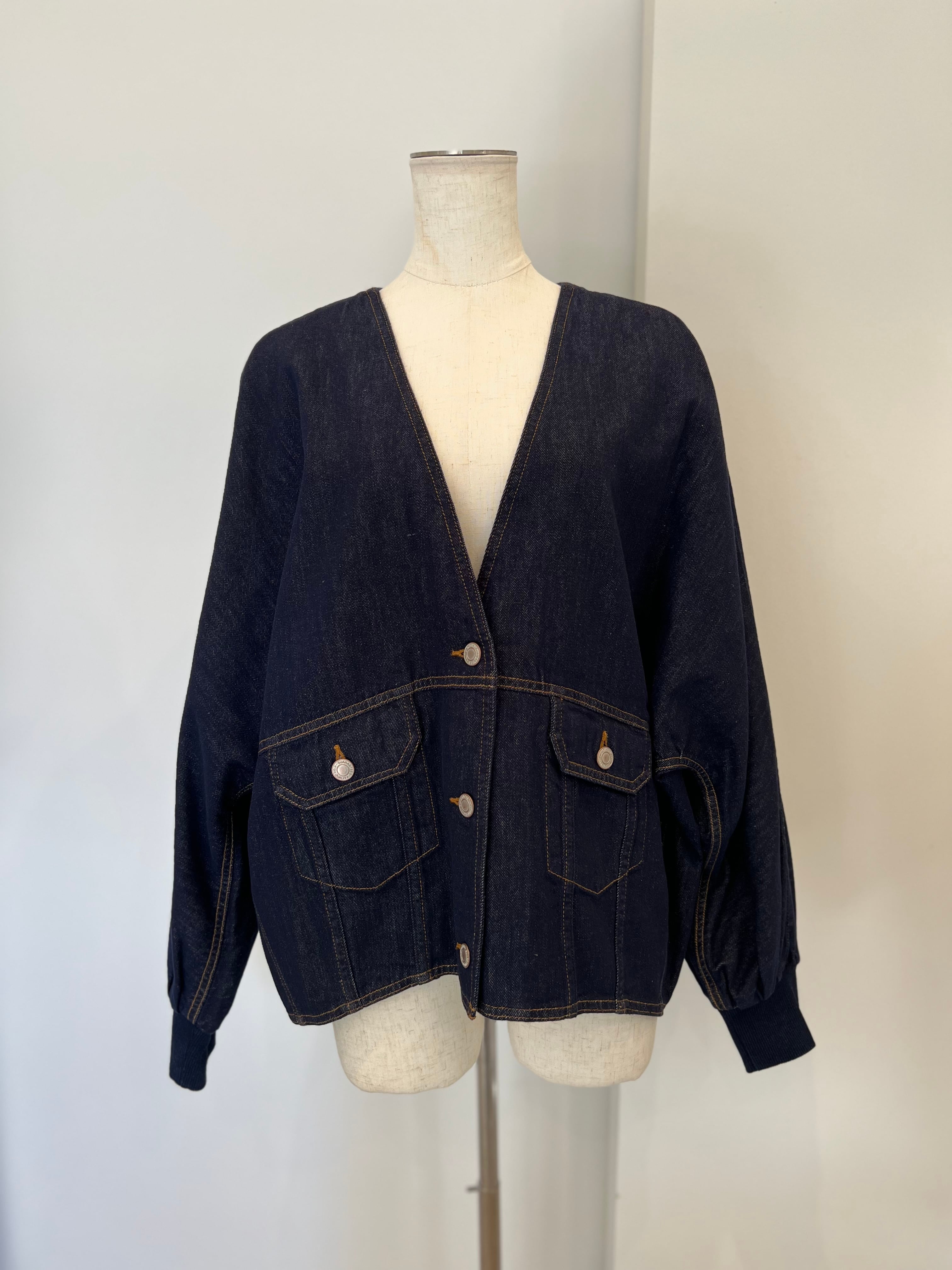 PASSIONE】袖リブノーカラーデニムジャケット 536406 | MIEL select shop