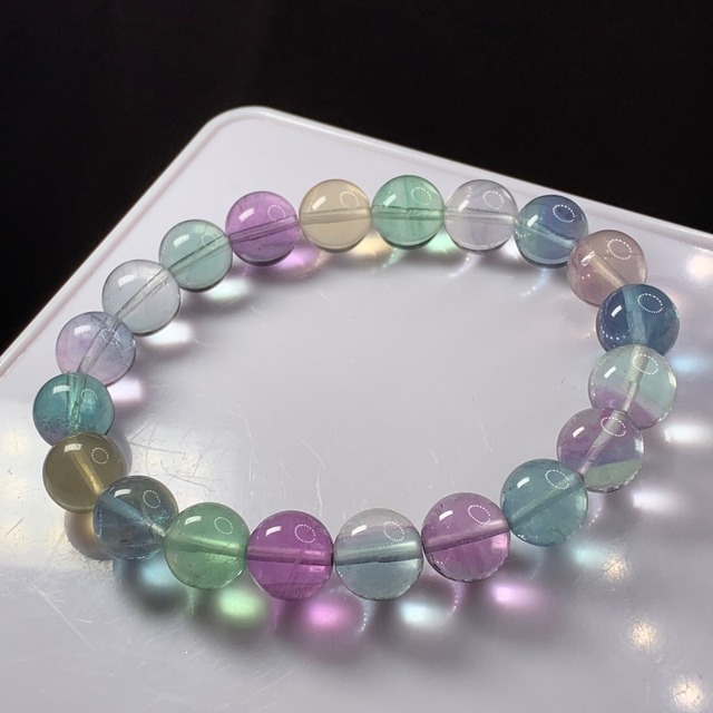 A5.透明度あり♪可愛いマルチカラーフローライトブレスレット