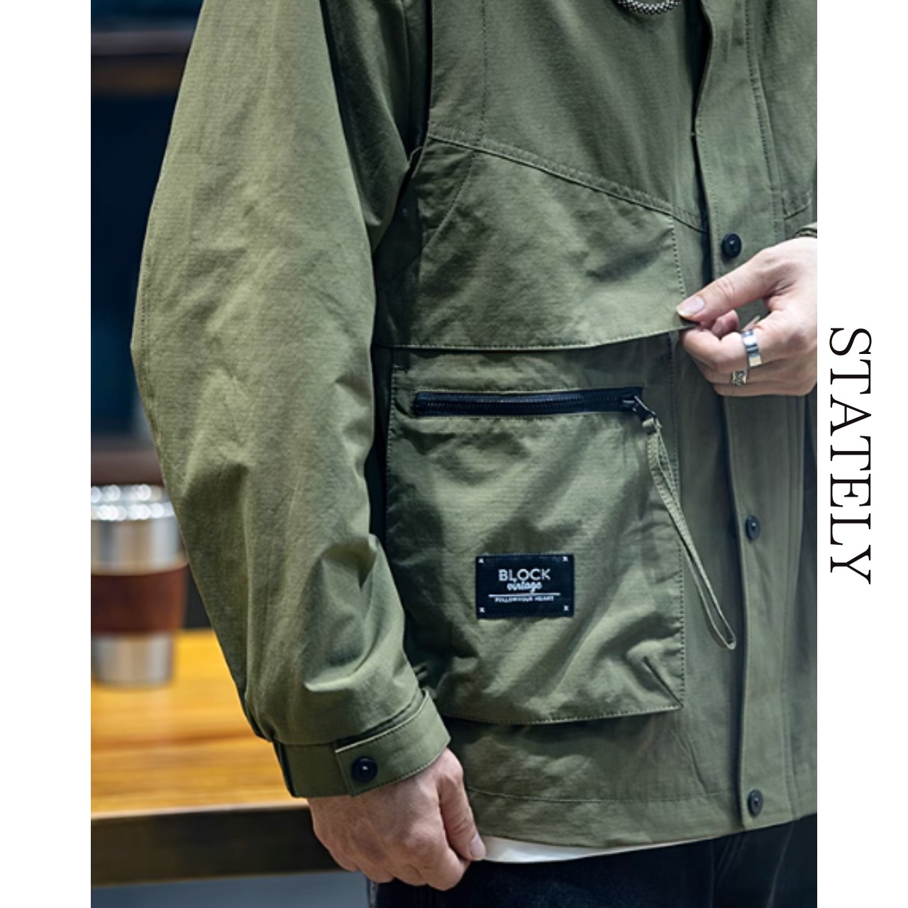 コットンポリ リップストップ アウトドアジャケット/3color_O36・画像15