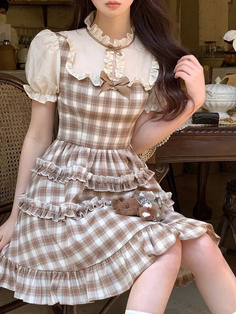 最終値下げbabydollピンクチェック柄 ロリータドレス早い者勝ち ピンク