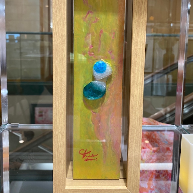 黄金のWater（あなたと創るArt  Box、LEDキャンドル、小さな花瓶　付き）