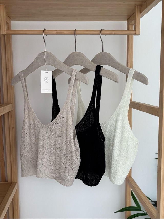 Open Knit V-Neck Tank Top