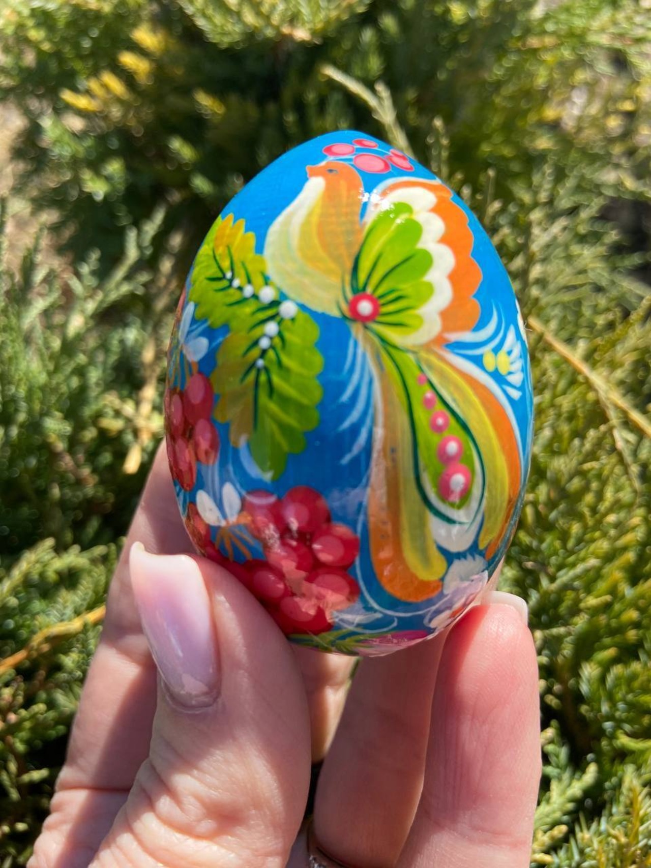 ペトリキウカ塗り　木製イースター・エッグ 7cm　ホメンコ作 - 3