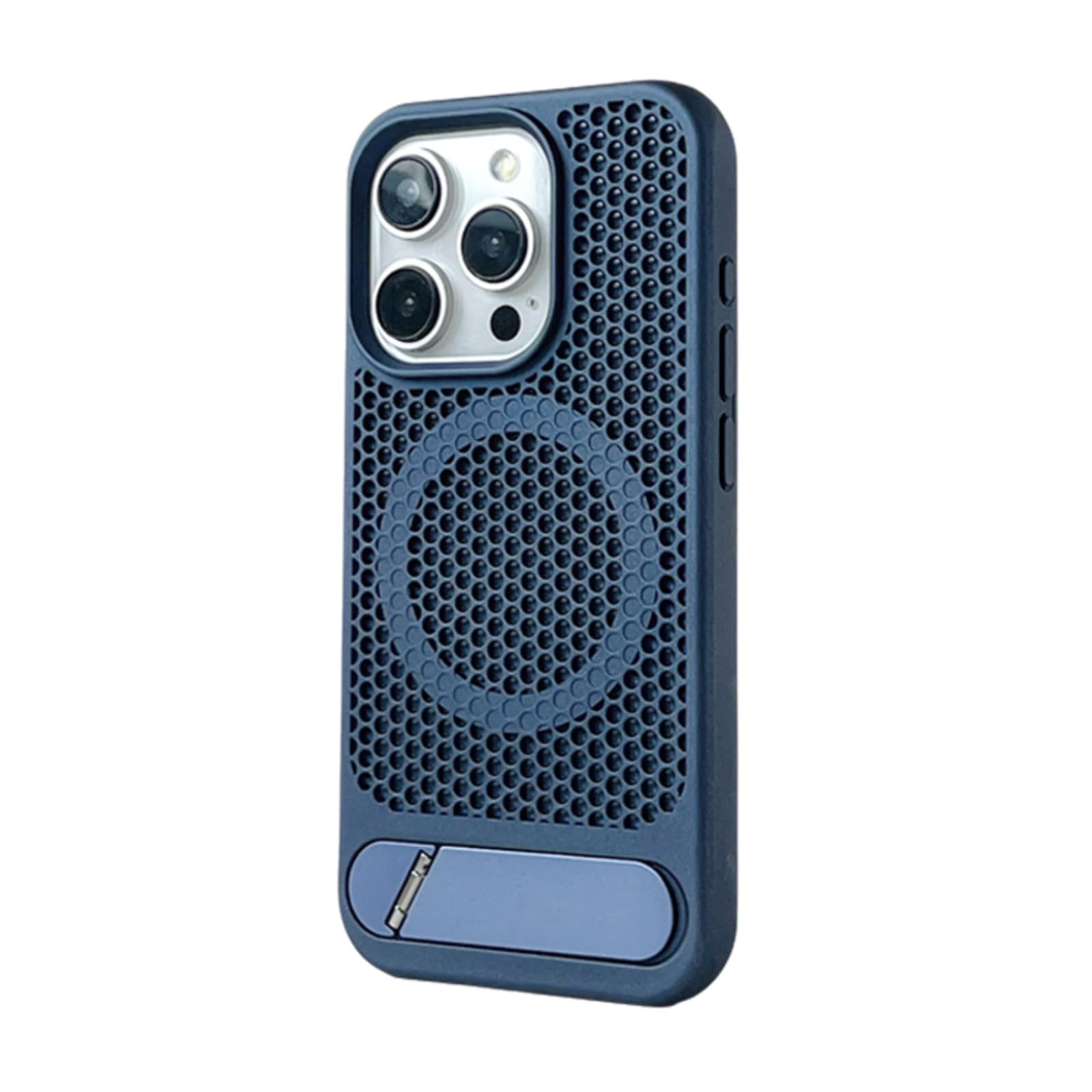 Sanlinba iPhone Air用 ケース MagSafe対応 放熱 薄型 マット メッシュ 耐衝撃 マグネット ケース スタンド付き ワイヤレス充電対応 エッジの滑り止め 指紋防止