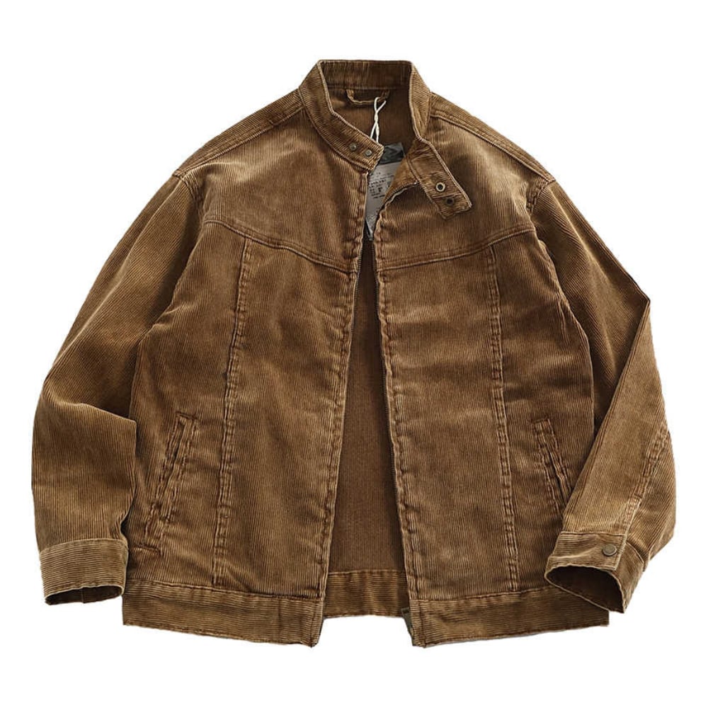 コーデュロイ スタンドカラー ライダースジャケット ユニセックス L0380