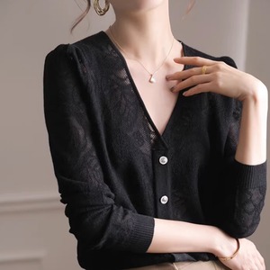 メッシュVネックニットカーディガン W00910