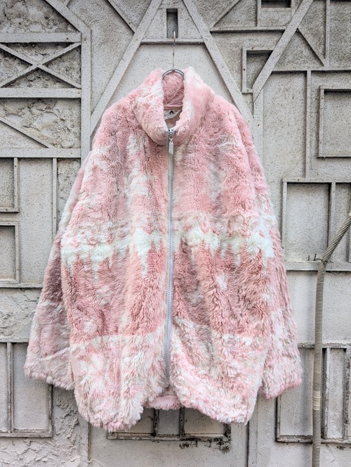 "BLACK MOUNTAIN" rhinestone zipper fleece jacket / made in USA