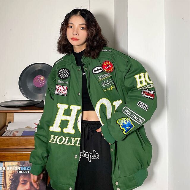 スタジャン レディース アウター オーバーシルエット かっこいい