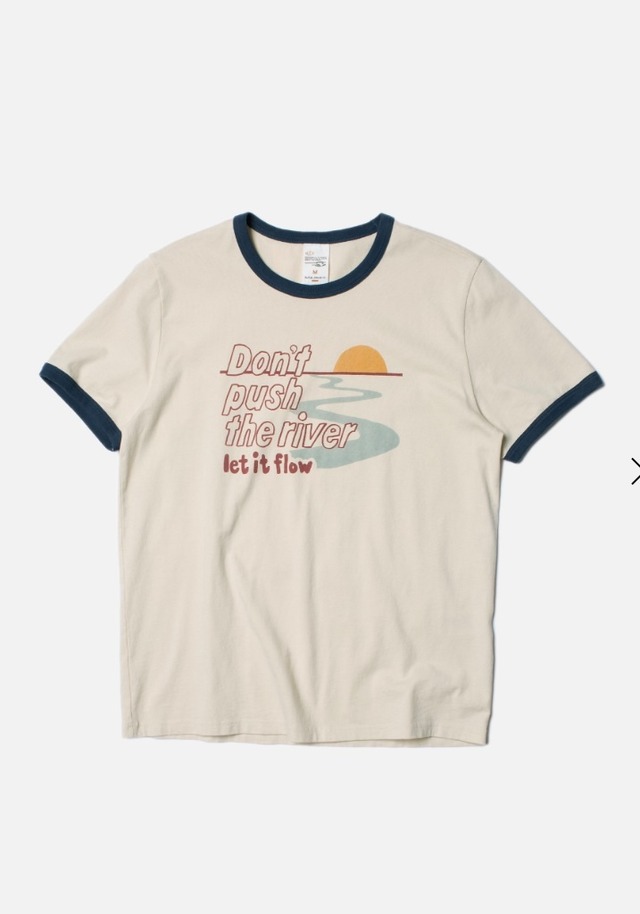 Nudie jeans ヌーディージーンズ  2023 summer collection Ricky Push The River Ivory 半袖Tシャツ