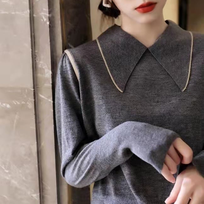 Line knit with collar TB-TO-0392