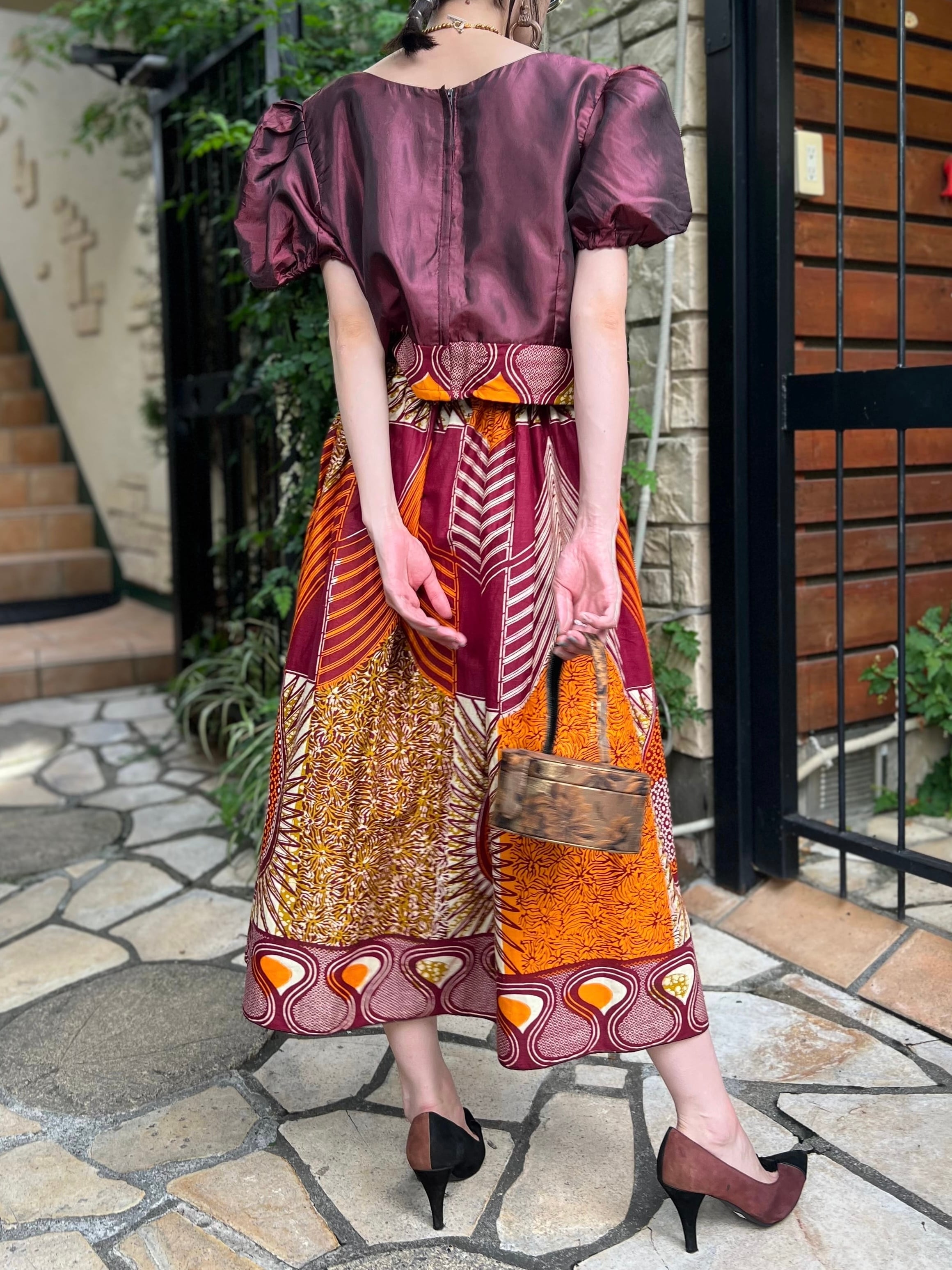 Vintage african batik cotton poly set up ( ヴィンテージ アフリカン