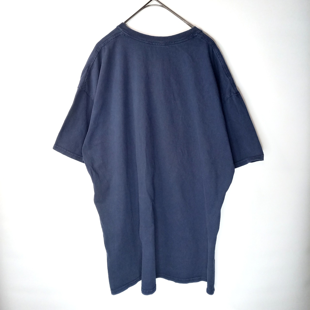 クルーネック　プリントTシャツ　アウトドア　半袖　ネイビー　FREE SIZE