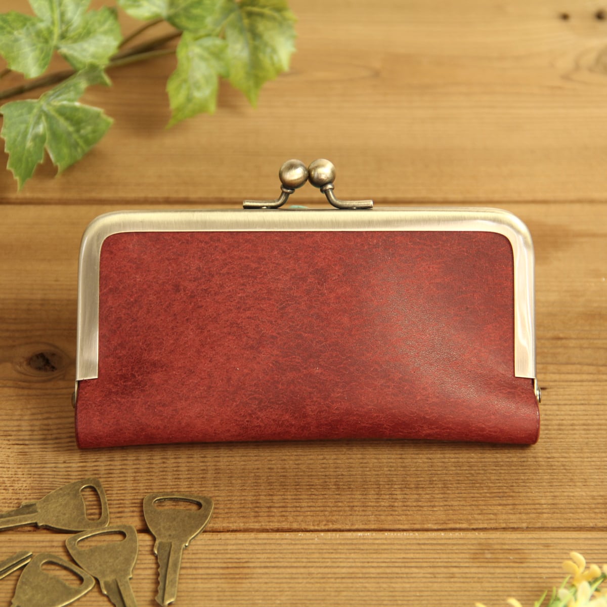 本革　がま口キーケース レザーキーケース スマートキー メンズ レディース スマートキーケース