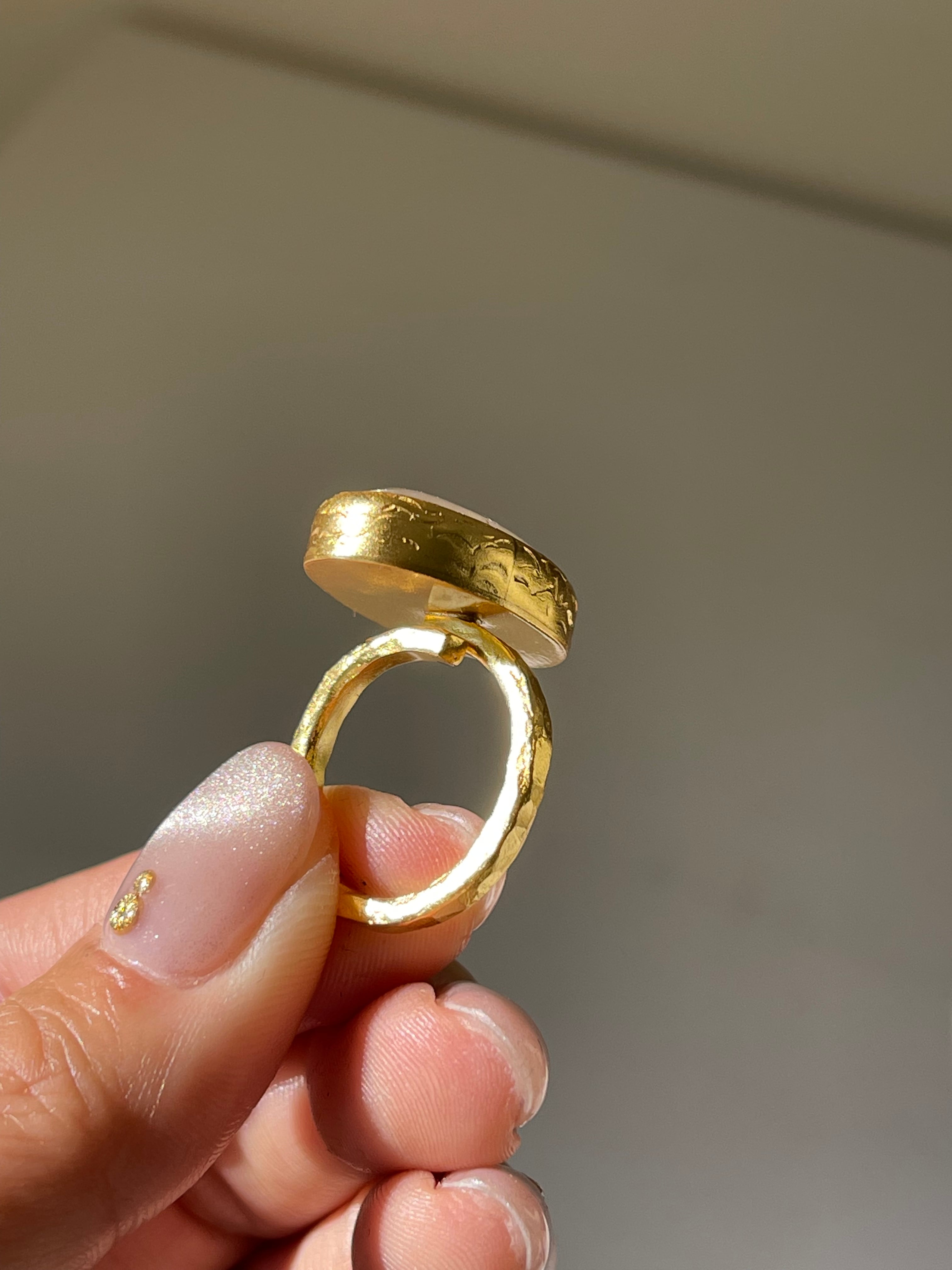 Moon stone oval ring/ムーンストーンオーバル型リング