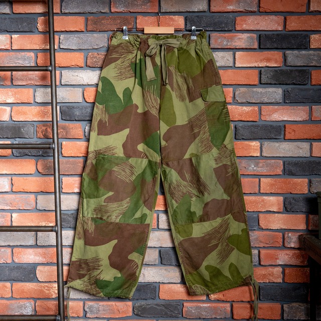 【USED】50's Belgian Army Brushstroke Camouflage Trousers 実物 ベルギー軍 50年代 ブラッシュストロークカモ オーバーパンツ ユーズド 前期型 希少 レア No.629