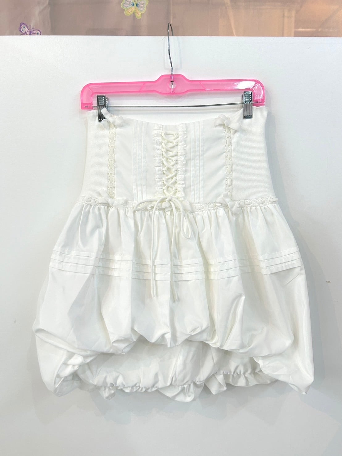 NODRESS White Lace Patchwork Bud Skirt