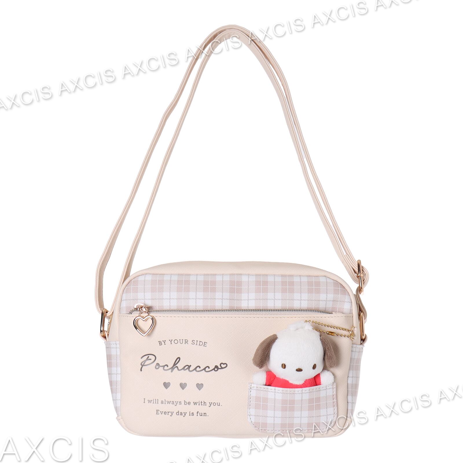 243351】サンリオキャラクターズ合皮チェックぬい付ショルダー | AXCIS