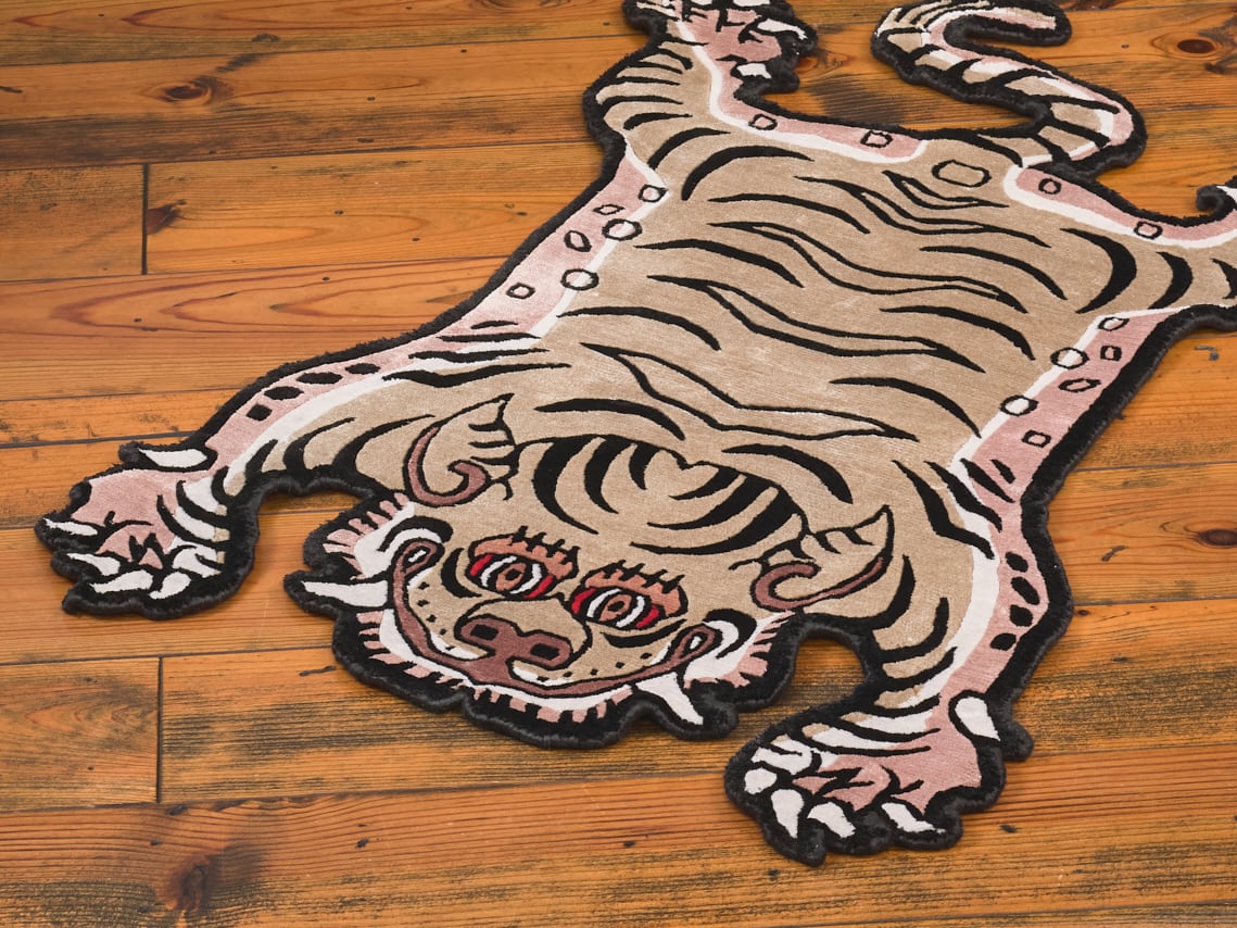 Tibetan Tiger Rug 《Sサイズ•シルク・オリジナル2・ナチュラルサンド