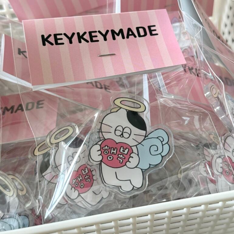 KEYKEYMADE】アクリルクリップ（웃어요 / 천사키키） | 韓国文具・雑貨