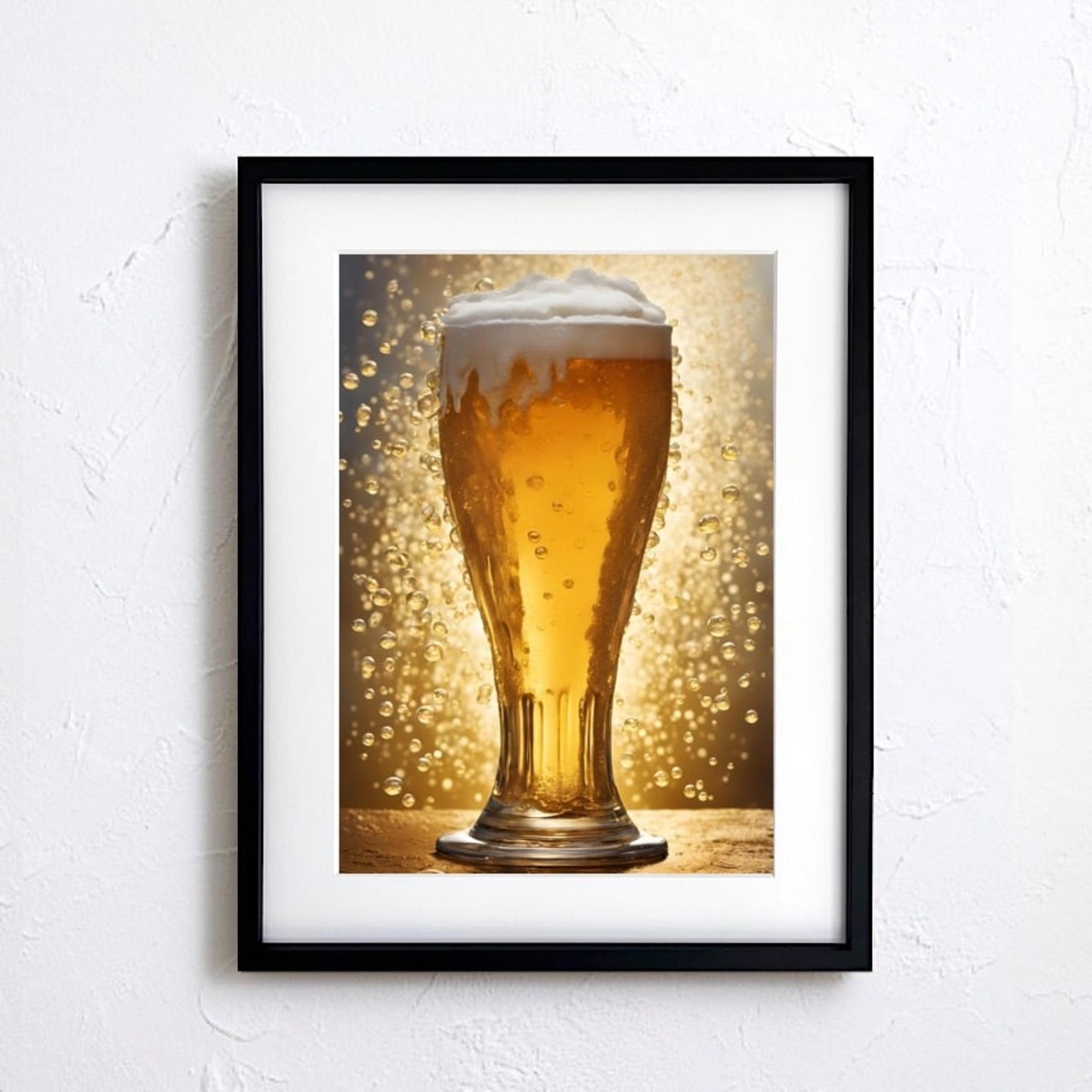 至福の一杯｜ビールを魅惑的に描いたコンテンポラリーアートポスター｜空間を華やかにする一枚｜飲食店やキッチンにも最適｜A3ポスター
