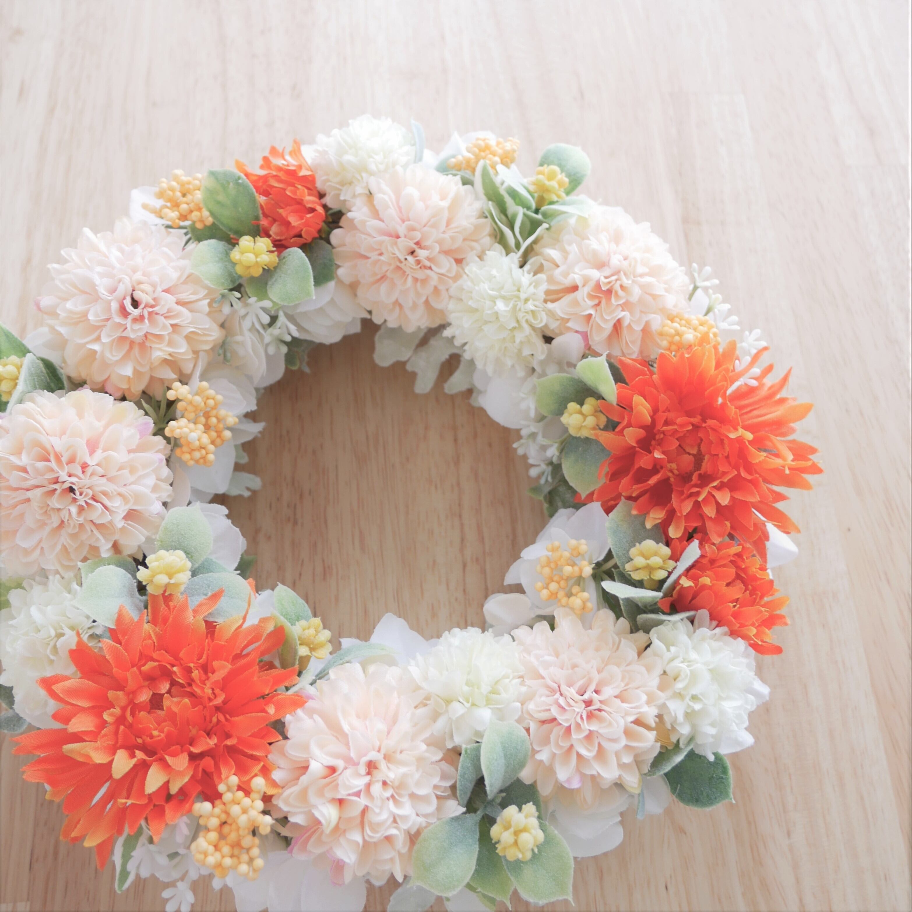 Grande ハンドメイド・手芸 ラグラスと涼やか夏草リース◎23