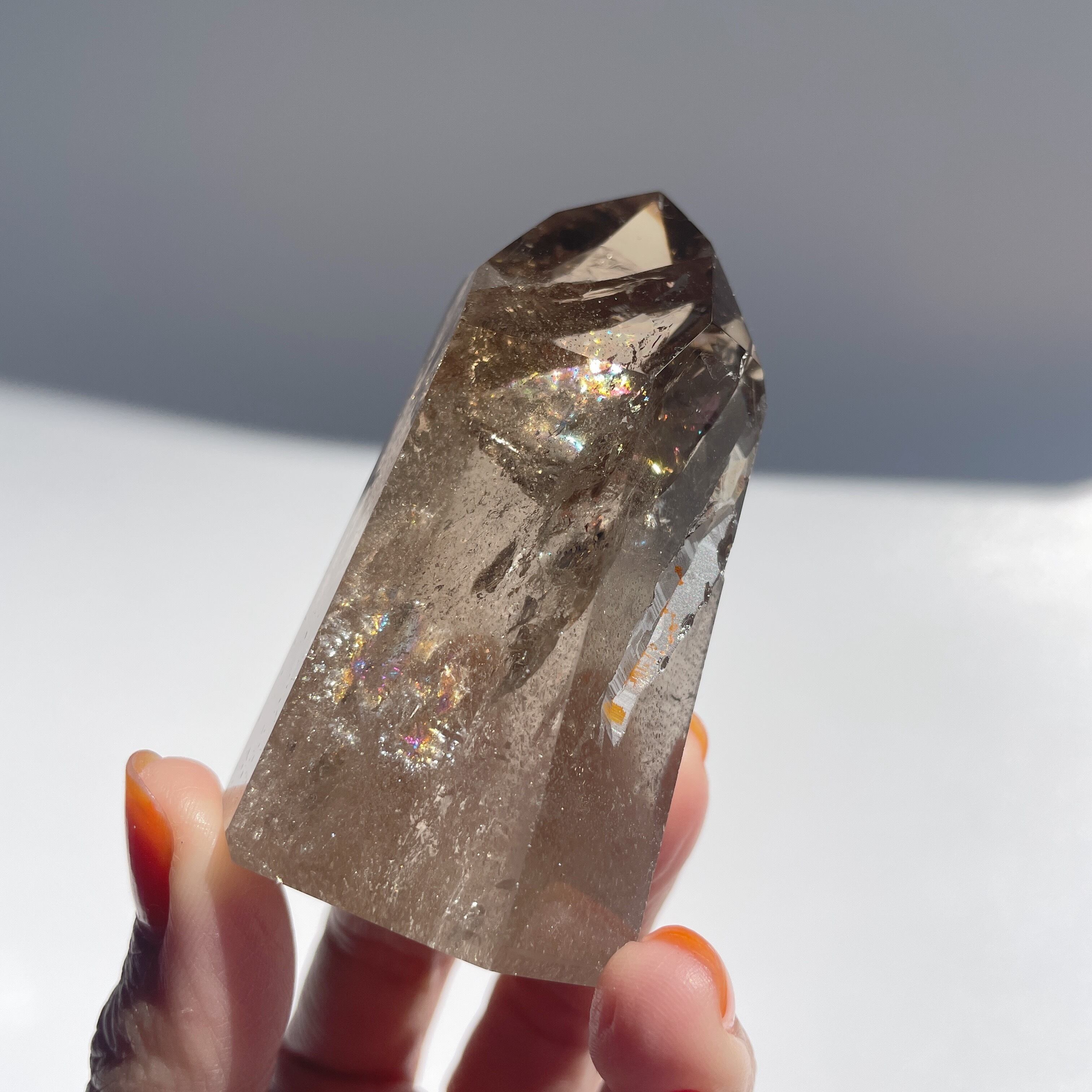 【スモーキークオーツ　タワー　虹入り】 虹入り◎スモーキークォーツ タワー26◇Smoky quartz Tower◇天然石