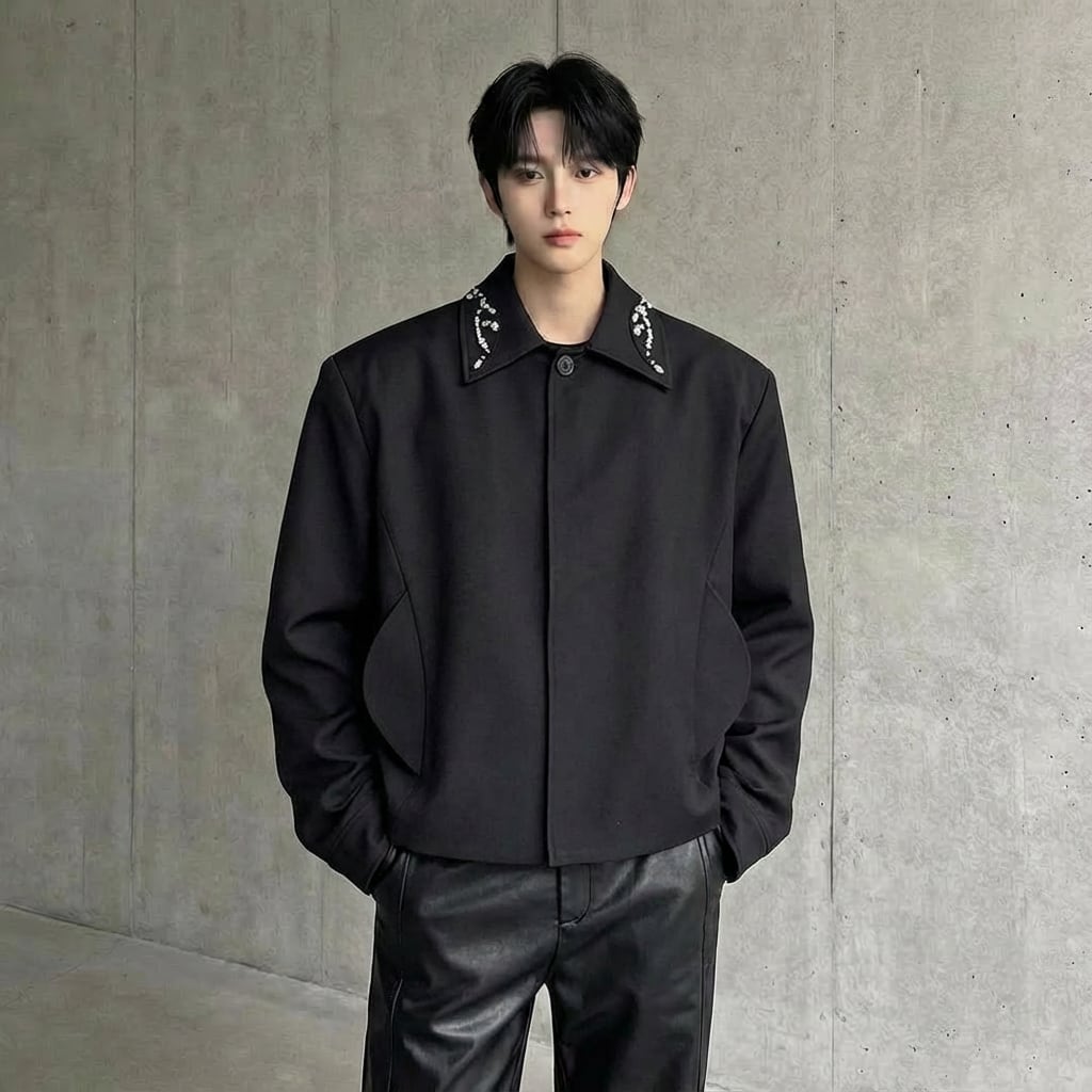 ラインストーン装飾 モードスタイルジャケット D11489