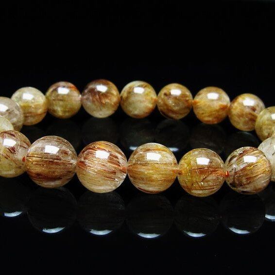 キャッツアイルチルクォーツ ブレスレット 11mm ルチルクォーツ ブレス 一点物 メール便可 [M便 1/10] 111-45926