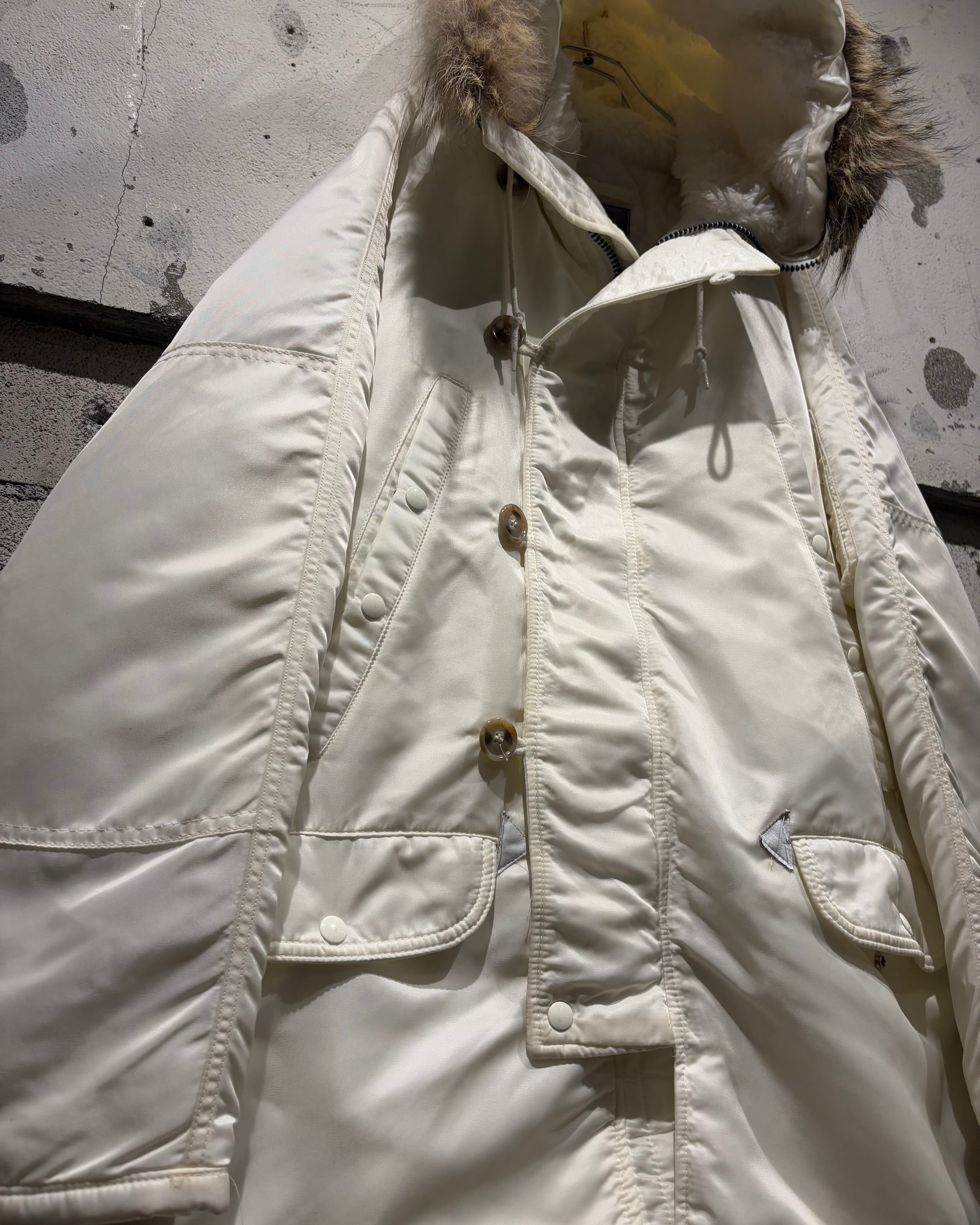 Caka otto】 90's “SPIEWAK” Rare White Color N-3B Flight Jacket