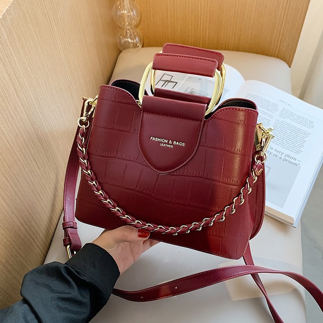 レッド 手作りハンドバック68759442224