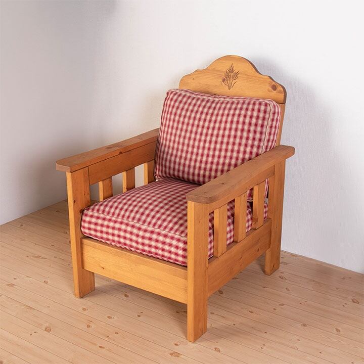 ソファ ファーマーLBRライトブラウン75×85×96(座面高42）cm