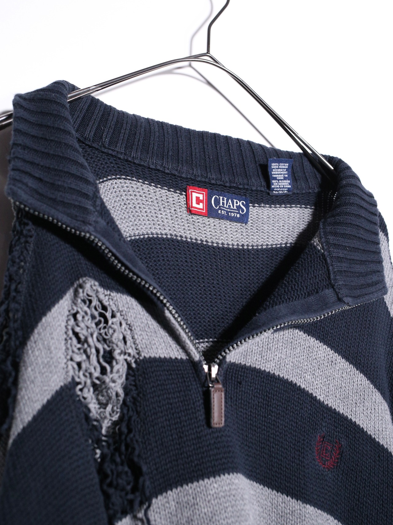 REMAKE / clash bolo × zip  border half zip knit - 16