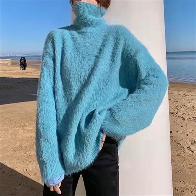 レディーストップス★♪ニット★♪無地★♪タートルネックセーター★♪かわいい
