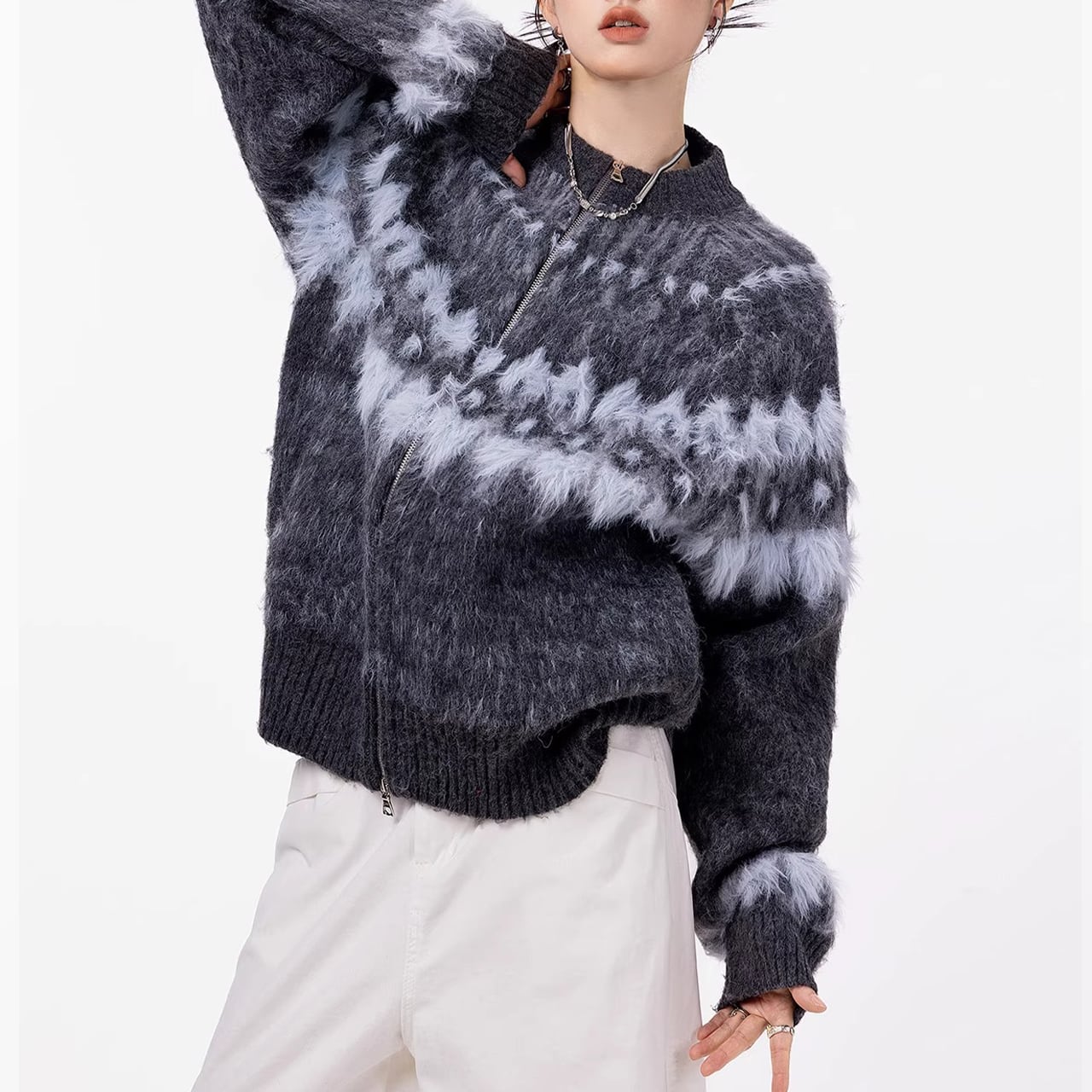 nordic zip-up knit 10875