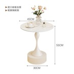 サイドテーブル テーブル ミニテーブル ナイトテーブル コーヒーテーブル ヨーロピアン おしゃれ シンプル 石目柄 テラゾー柄 ホワイト 白 グレー 韓国風 インテリア 丸型 ラウンド 大理石 コンパクト 可愛い