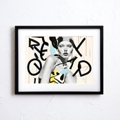 Isolated｜女性ポートレート×くすみ色アブストラクトの北欧モダンアートポスター｜大人空間に映える一枚｜額縁付き完成品｜A3ポスター