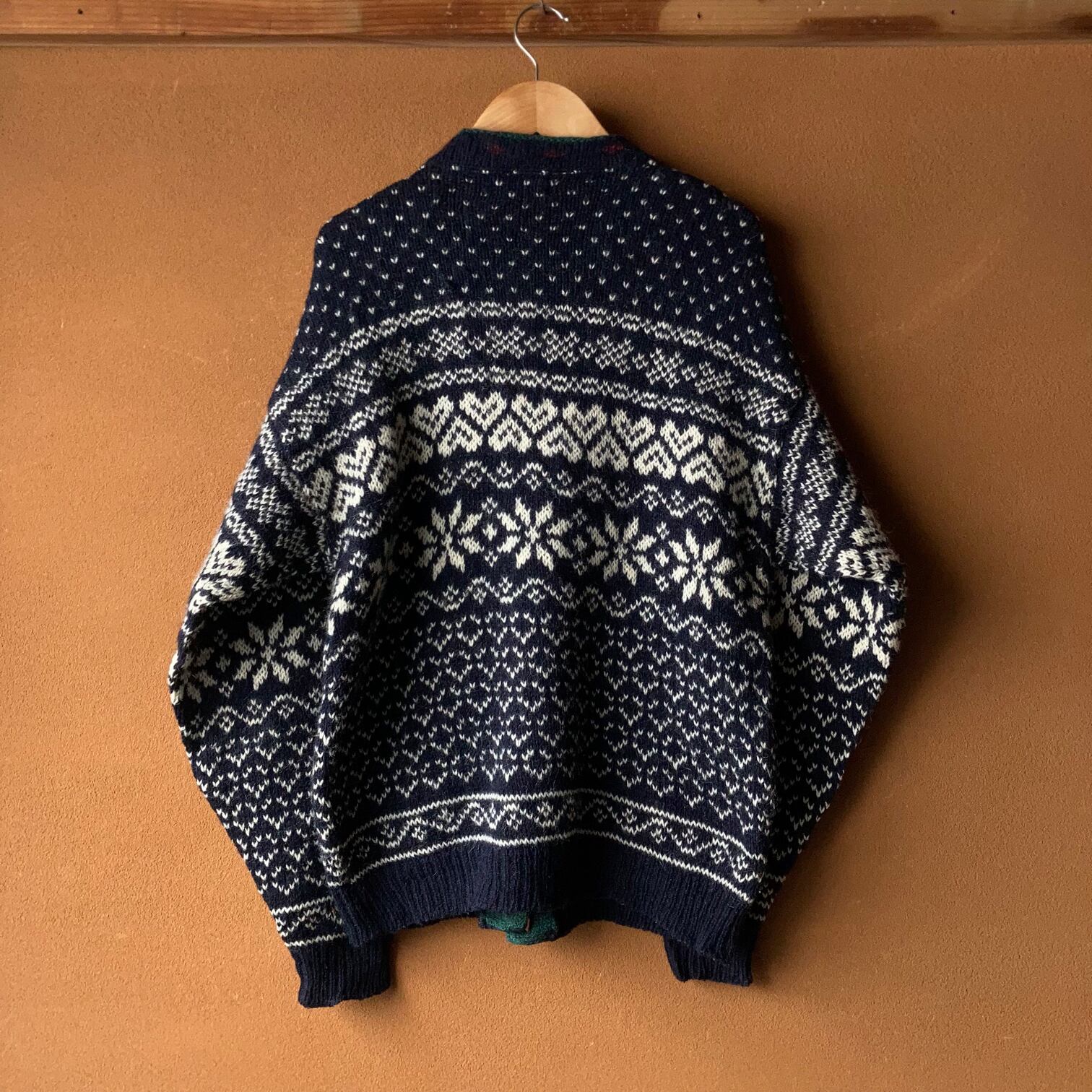 1980's~ L.L.Bean ノルディック柄チロリアンニットカーディガン SIZE M 