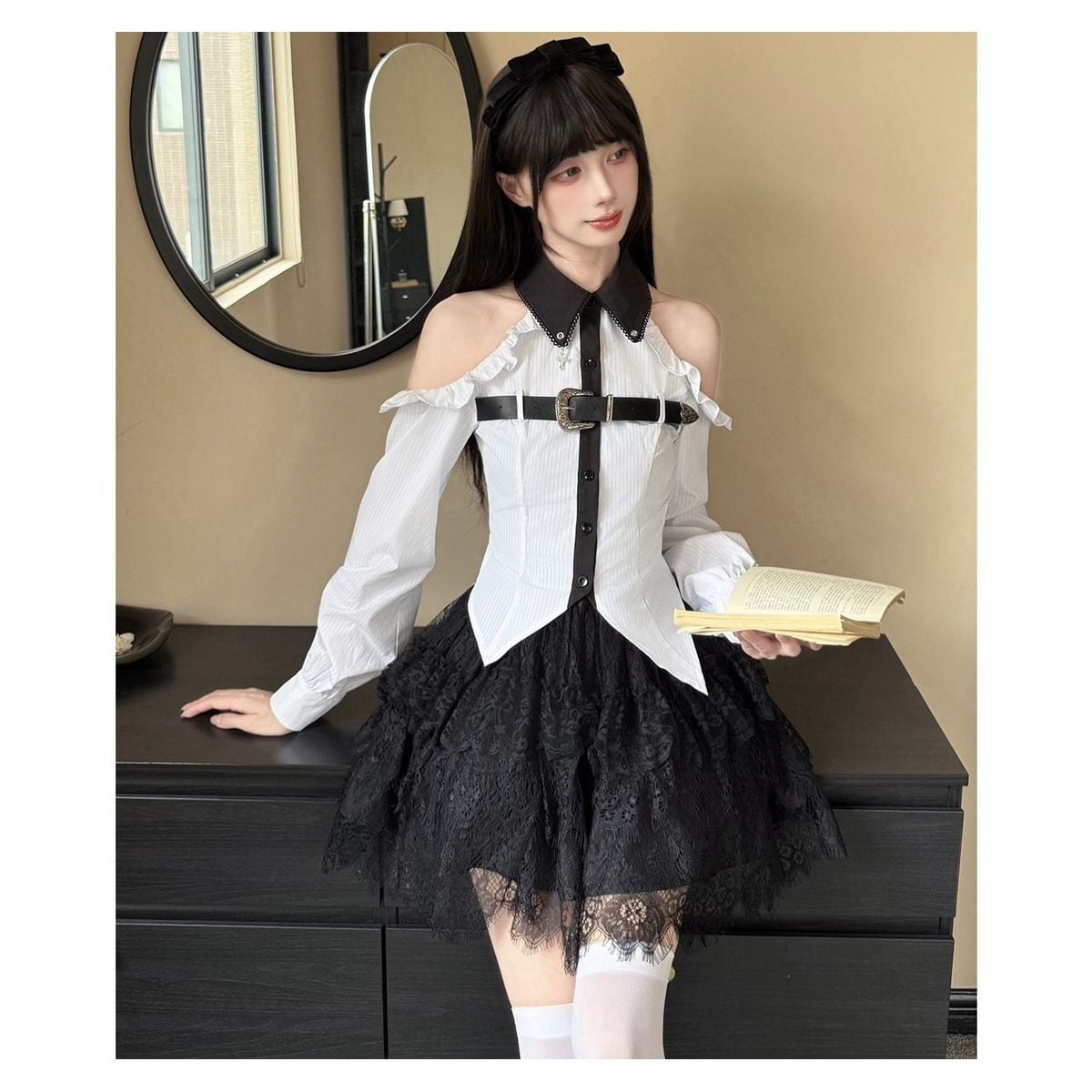ヴァレンティノの総レース使いの綺麗なスカートです ノワールベルト小悪魔レースコーデ：スカート | Maiden's Rêve
