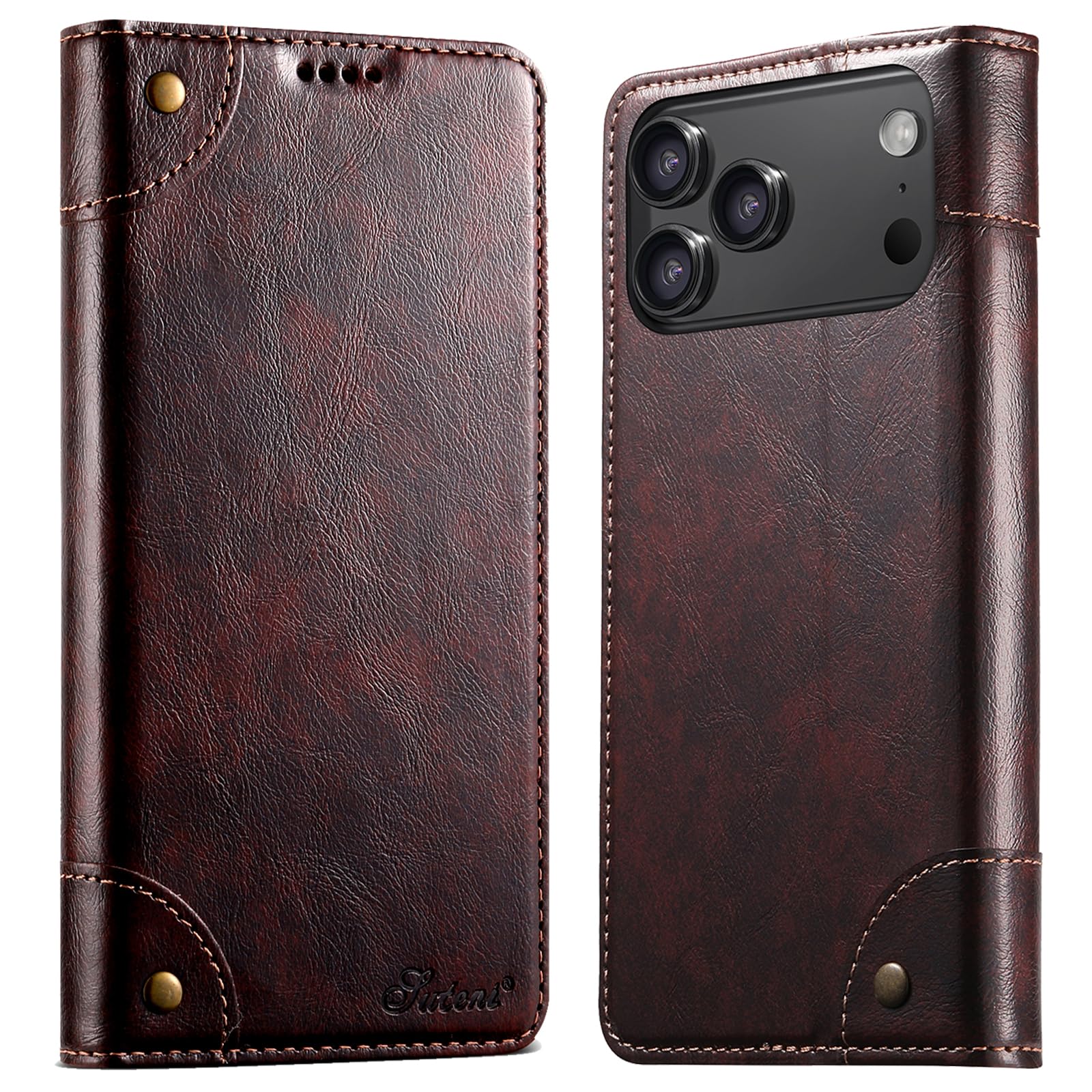JCGOOD iPhone18 Pro ケース 手帳型 iPhone17Pro 手帳 ケース カード収納 財布型 アイフォン 17Pro/18Pro カバー カード入れ スタンド機能 マグネット式 本革 レザー スマホケース 軽量 薄型 防塵 耐衝撃 保護 携帯ケース アイホン17/18 プロ 6.3 対応 ブラウン