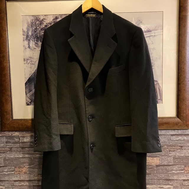 BROOKS BROTHERS WOOL CHESTER COAT BLACK 1980'S OLD USA製