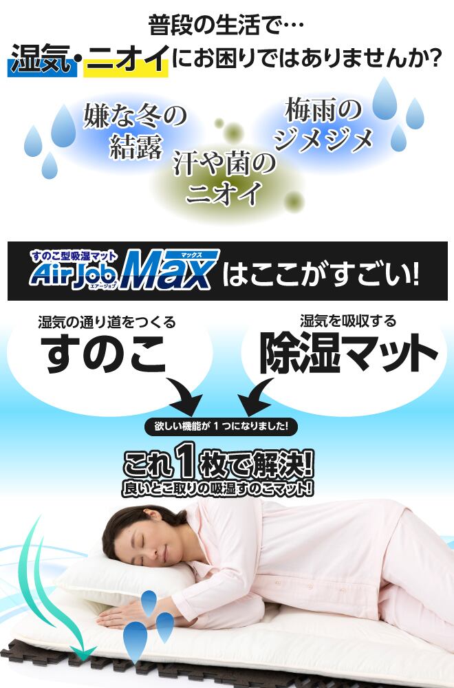 AirJobMAX すのこ型吸湿マット 抗菌防臭タイプ （ブロック） | 船越ベース