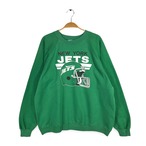 80s NFL ニューヨーク ジェッツ USA製 ヴィンテージ スウェット NEW YORK JETS アメフト グリーン サイズXL 古着 CF1018