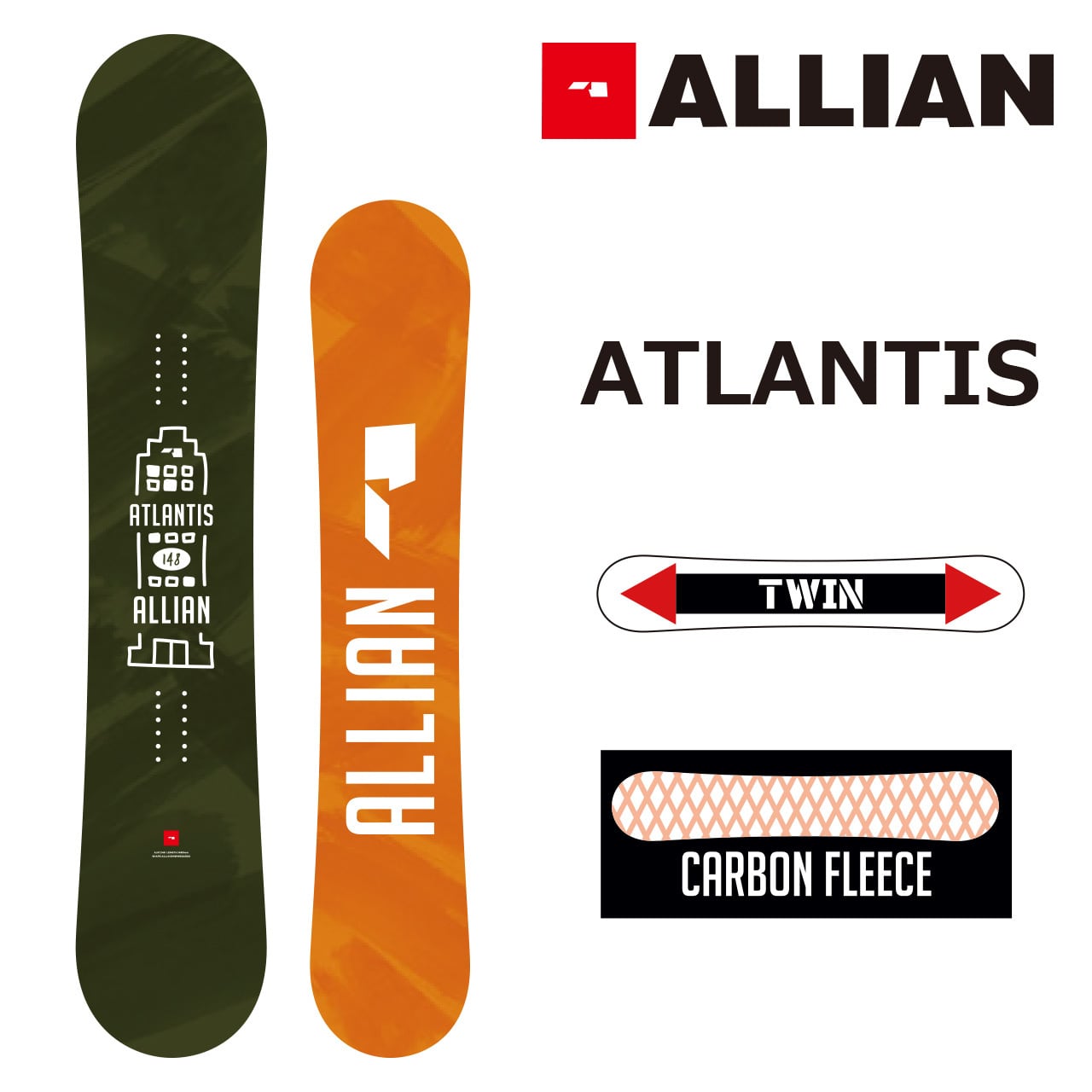 ALLIAN angel のせ スノーボード板