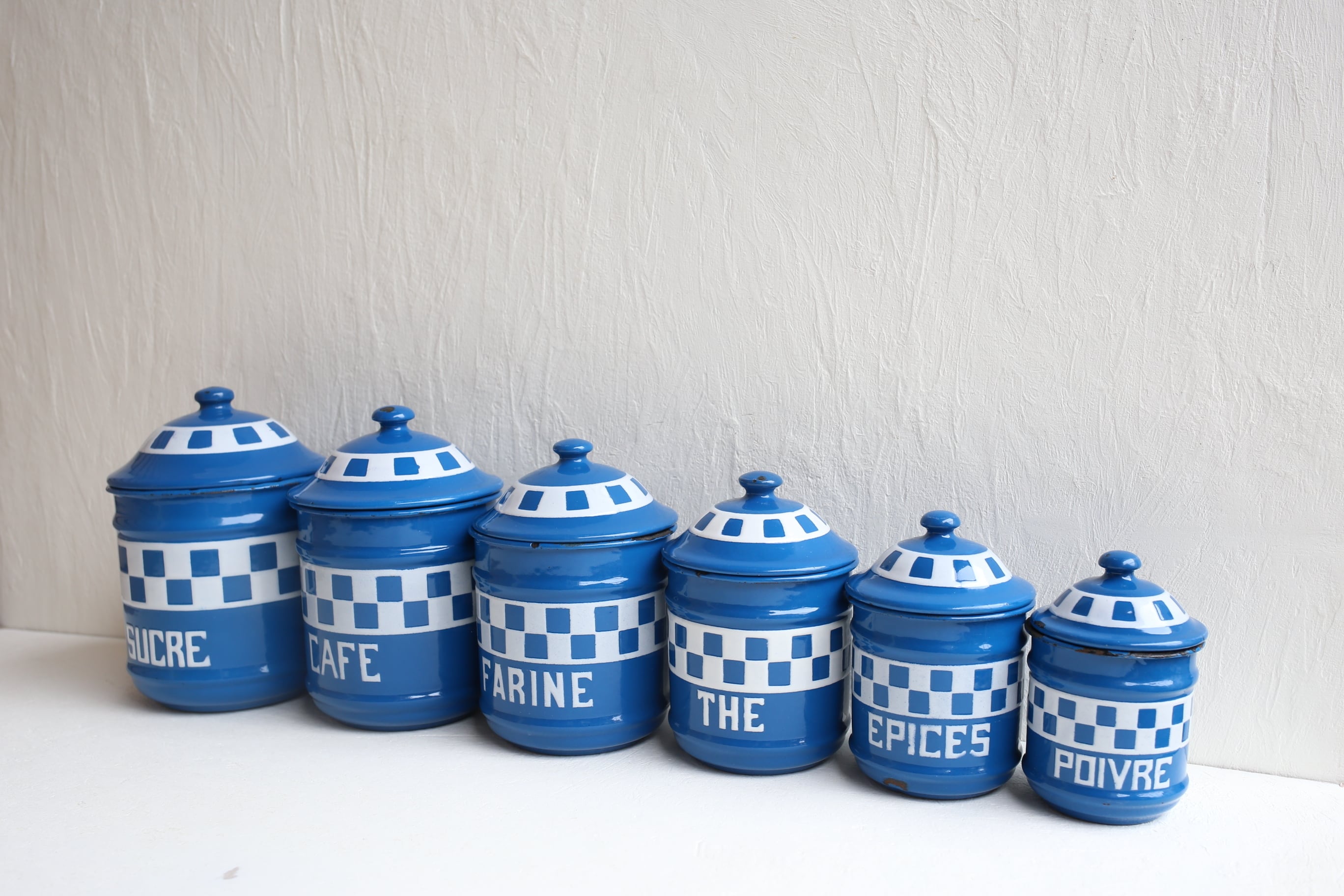 アンティーク ホーローキャニスター6個セット フランスアンティーク