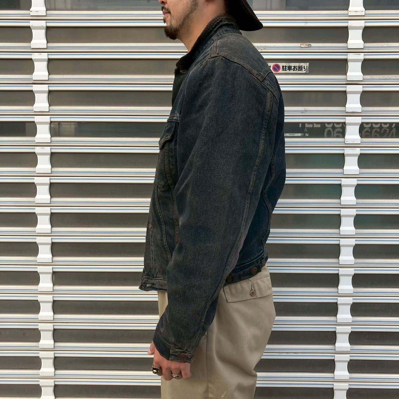 90s Levi's リーバイス キルティング デニムジャケット 襟レザー