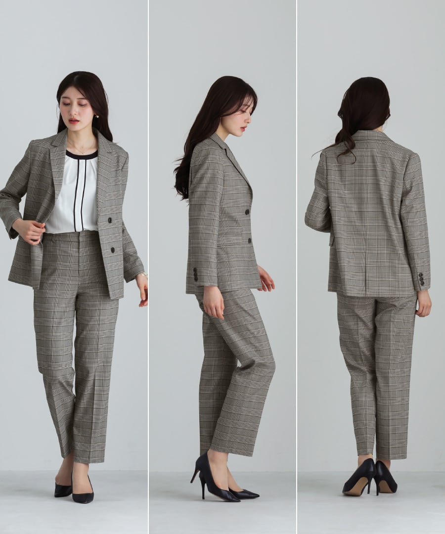 SALE 30％OFF】【 洗える 】 トラッドチェック・テーラードダブル