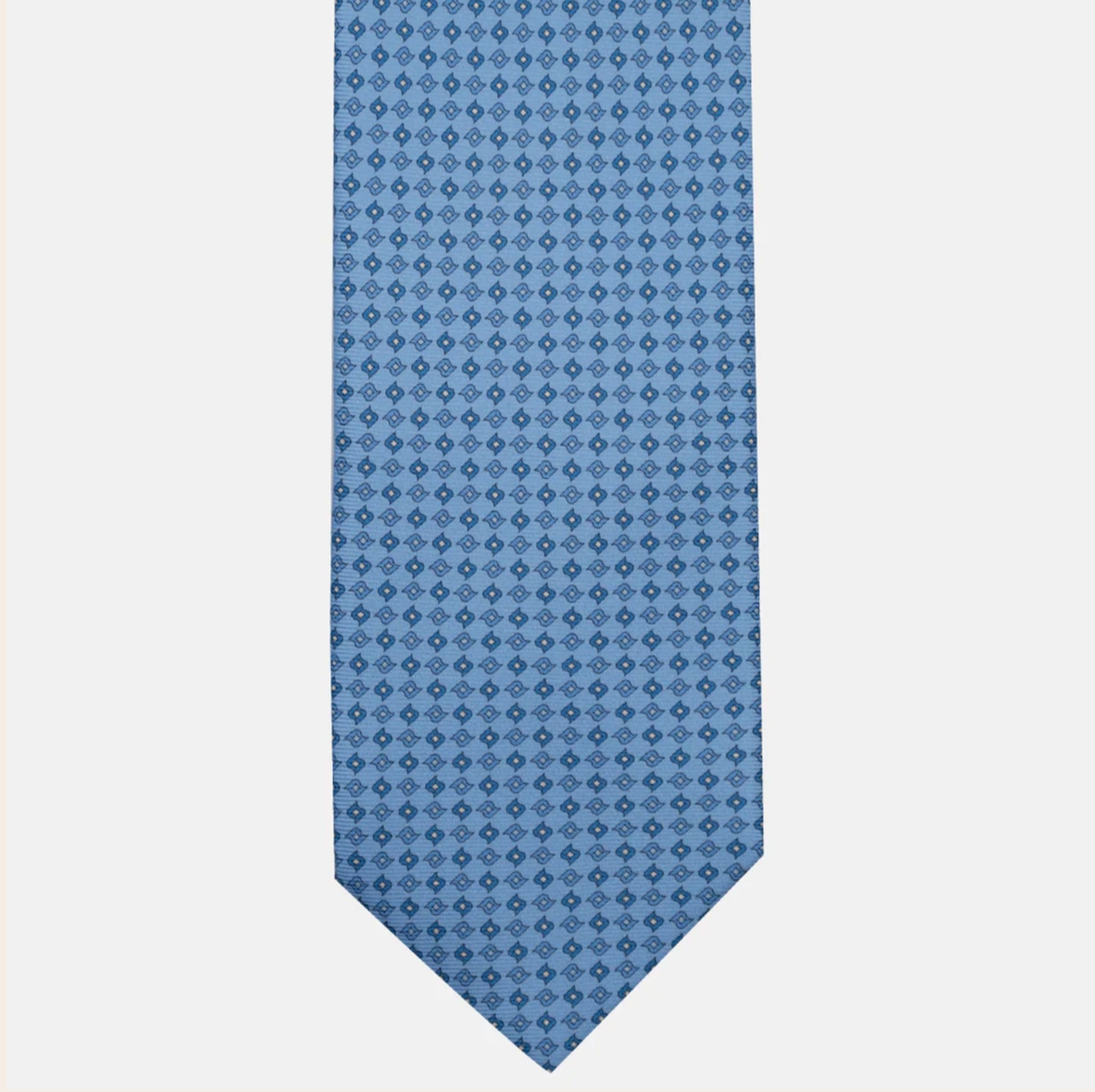 3-Fold Silk Tie, Micro Pattern, Light Blue - JA056673-5